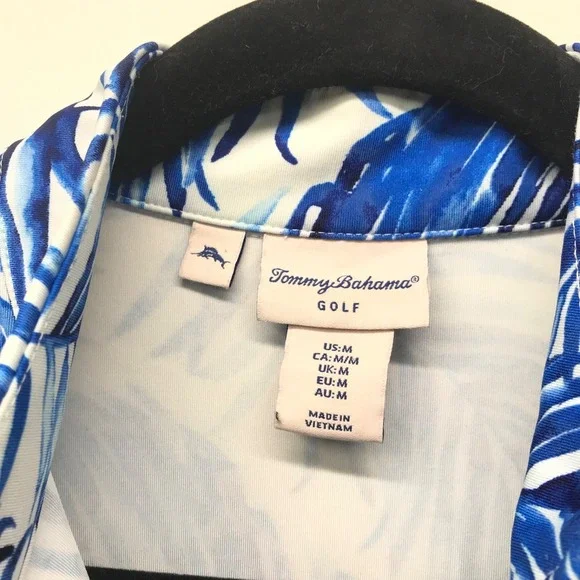 NWOT Women's Tommy Bahama Golf Stretch Dress Blue White Palm Frond Size MEDIUM - Picture 5 of 8